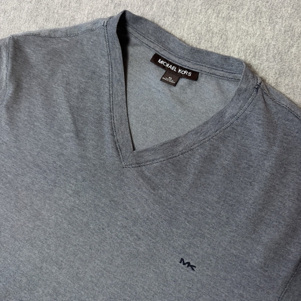 MICHAEL KORS Gray V Neck T-Shirt Mens Size XL